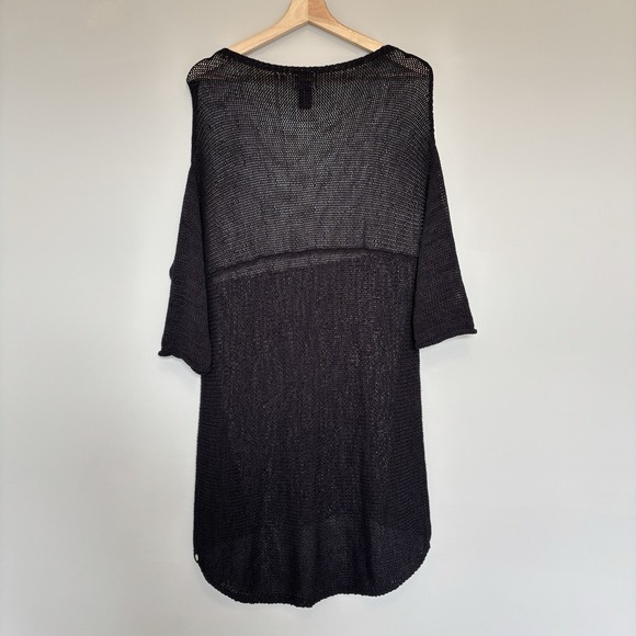 Pure Handknit Women's Large Tunic Dress Color Block Open Knit Lagenlook Hippie - Picture 9 of 15